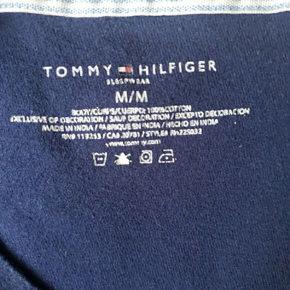 Tommy Hilfiger Women's Size M Long Sleeve Sleepwear Tee T Shirt Logo Navy Blue - Picture 5 of 8